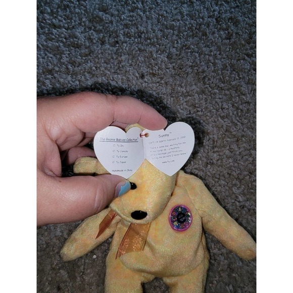 TY Beanie Baby ~ SUNNY e-Beanie Bear #4401 New Retired Yellow - Picture 4 of 6